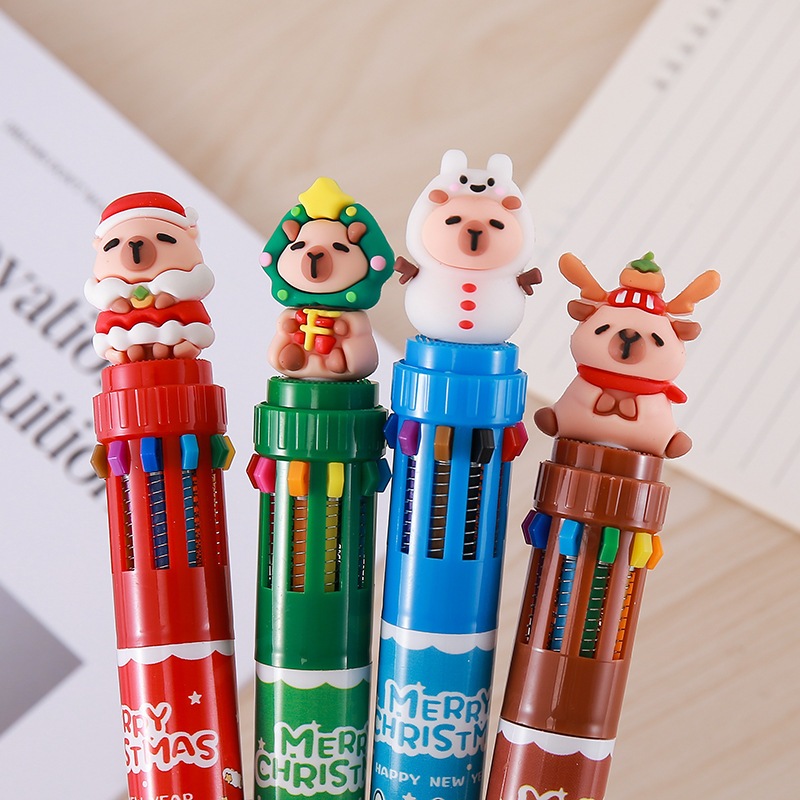 0.5 มม . 【 10 สี 】 Capibala ปากกาลูกลื ่ นหลากสีปากกาเจลกดสีเครื ่ องเขียน