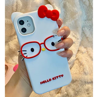 ไม่สนิท❤แว่นตาสามมิติ KT Cat 4S เคสโทรศัพท์ 5se ซิลิโคน 678plus น่ารัก 16Pro อินเทรนด์15141312P เคสโทรศัพท์พิเศษสําหรับ iPhone 6/6splus/7/8/plus/x/xs/11/12/13/14/15/16/17/pro/max/plus/promax