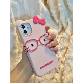 ไม่สนิท❤แว่นตาสามมิติ KT Cat 4S เคสโทรศัพท์ 5se ซิลิโคน 678plus น่ารัก 16Pro อินเทรนด์15141312P เคสโทรศัพท์พิเศษสําหรับ iPhone 6/6splus/7/8/plus/x/xs/11/12/13/14/15/16/17/pro/max/plus/promax