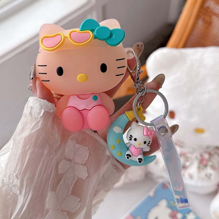 เข้ากันได้กับ AirPods Pro3 Pro2 1 2 3 4 รุ่นน่ารักการ์ตูน Hello Kitty UV เปลี่ยนสีหูฟัง