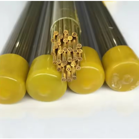 ท่ออิเล็กโทรดทองเหลือง Multihole 4 หลุม 1 -0.4 x 400 มม. สําหรับ EDM เจาะเครื่อง