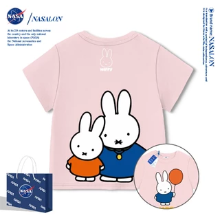 NASA เสื้อยืดเด็ก มิฟฟี่ลายการ์ตูน ผ้าฝ้าย 100% เสื้อยืดเด็กแขนสั้น นุ่มสบาย ระบายอากาศดี ทรงหลวม