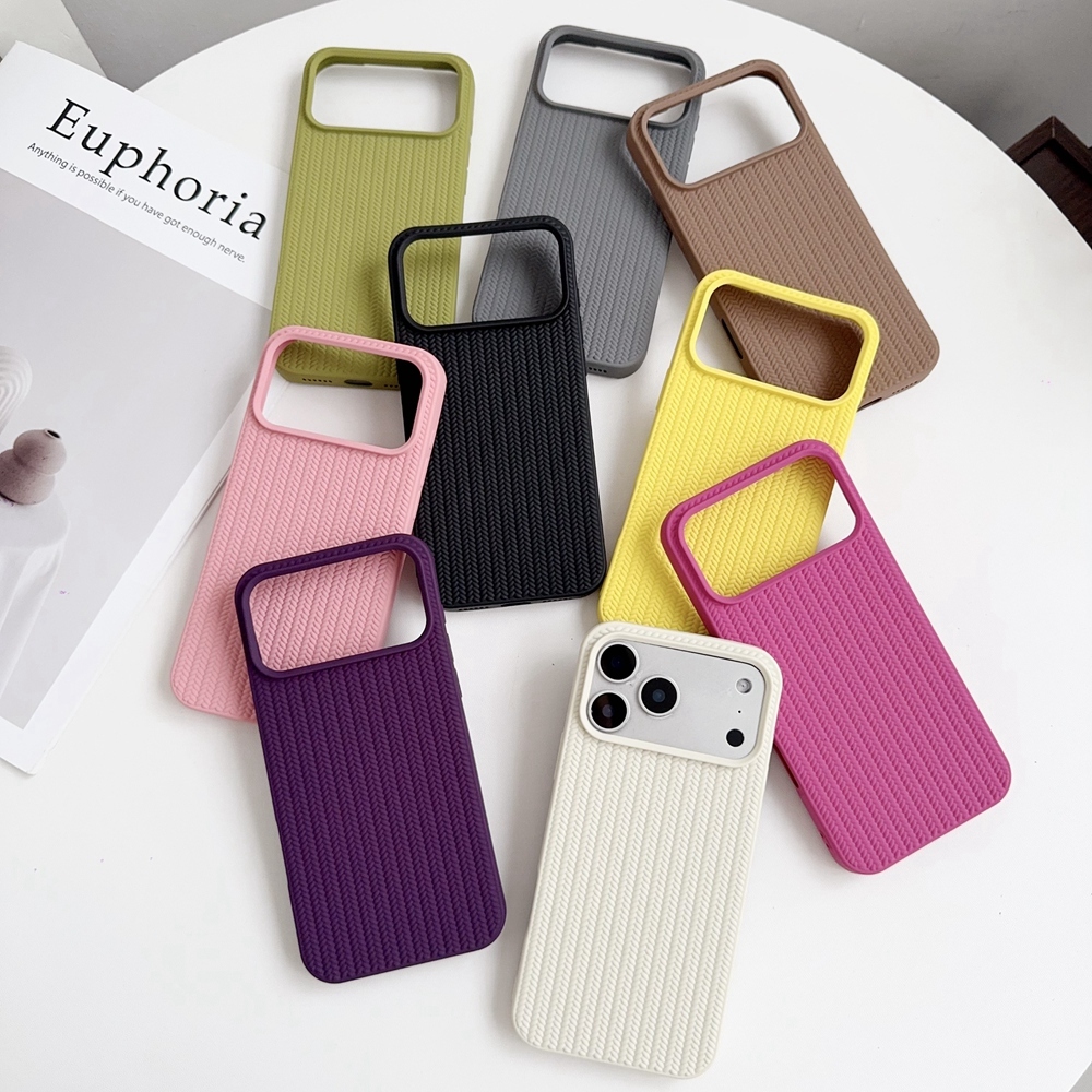 ถักรูปแบบซิลิโคนอ่อนนุ่มเคสโทรศัพท์สําหรับiPhone 17 18 Pro Max Air 7 8 Plus SE 2020 ฝาครอบ