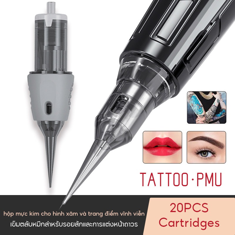 MISTY PINKY เข็มสักคิ้วถาวร 0.25 มม. 0.30 ม. 0.18 มม. RS RS F RM 20 ชิ้น ต่อกล่อง