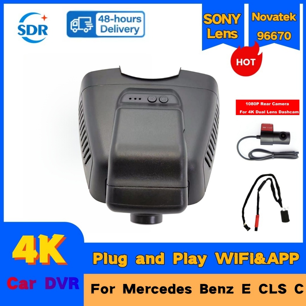 4K 2160P Plug And Play รถ WIFI DVR Dash Cam สําหรับ Mercedes Benz E CLS C 180 220 280 E220 E220d E25