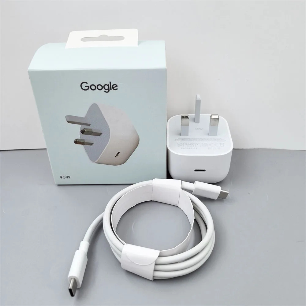 45W PD USB C Charger สําหรับ Google UK Fast Charging Power Adapter USB C ถึง Type C สําหรับ Pixel 10