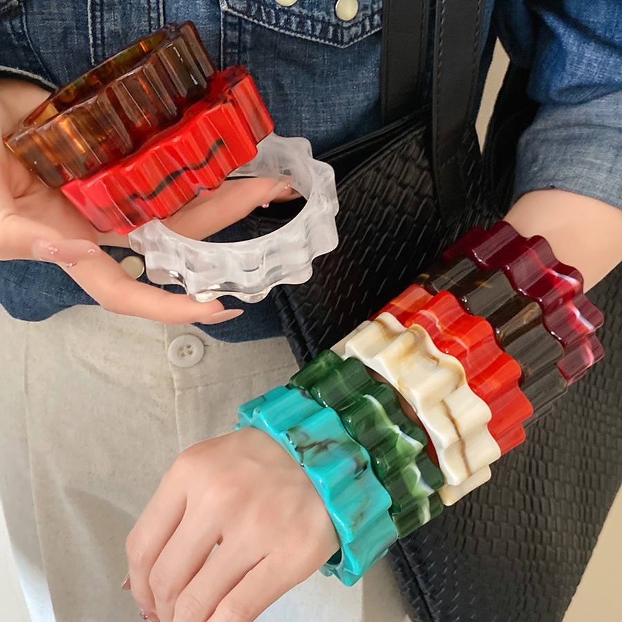 [JewBeautY] สร้อยข้อมือดอกไม้เกียร์ สีไล่โทนsfumato ทันสมัย อเนกประสงค์