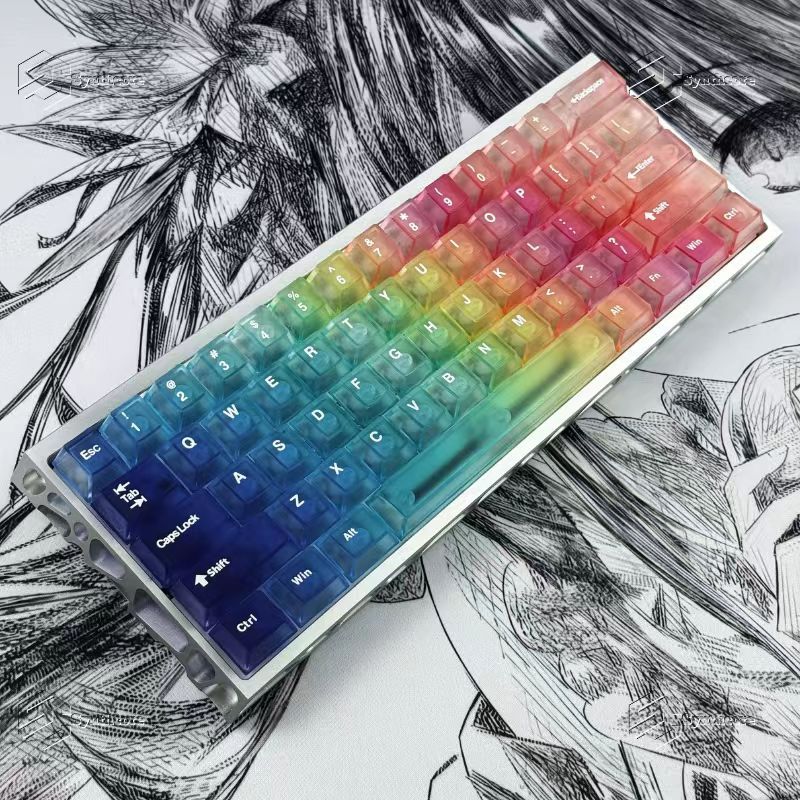 Keycap เฉพาะRainbow Keycap Cherry Profile 130 คีย์สําหรับ Cherry MX Switch คีย์บอร์ด RK61/Anne Pro 2