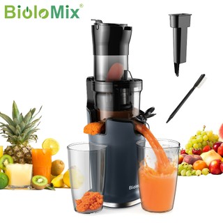 BioloMix Cold Press Juicer with 78mm Feed Chute, 200W 40-65RPM Powerful Motor Slow Masticating Juice Extractor Fits Whole Fruits