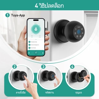 D2 ในร่มสมาร์ทล็อคประตูมือจับประตู ลายนิ้วมือ Keyless | การควบคุม แอปบลูทูธ รหัสผ่าน & คีย์ | ล็อคอัตโนมัติ รักษาความปลอดภัย สําหรับบ้าน & สํานักงาน