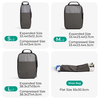 BAGSMART ใหม่ Travel Packing Cubes การบีบอัด 6 ชิ้นกระเป๋าเดินทางกระเป๋าเดินทางขยายกระเป๋าเก็บเสื้อผ้า