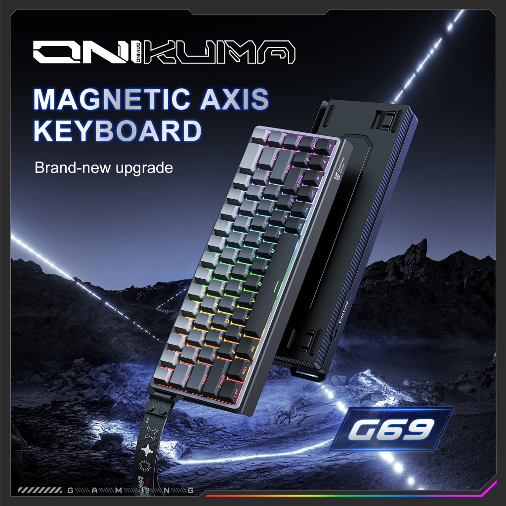 ONIKUMA G69 8000Hz สวิตช์แม่เหล็ก 68 คีย์คีย์บอร์ดแบบมีสาย