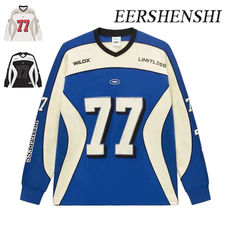 เสื้อยีนส์ฮอกกี้สไตล์เรโทรแขนยาว สไตล์คู่รัก ราคา ถูกที่สุด ดีลบีเคเค