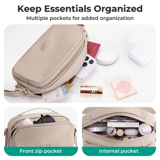 BAGSMART ใหม่ Crossbody Bag กระเป๋าสลิงไหล่แฟชั่นน้ำหนักเบาสายรัดปรับได้กระเป๋าสี่เหลี่ยมสบายๆ สำหรับการเดินทางงานปาร์ตี้