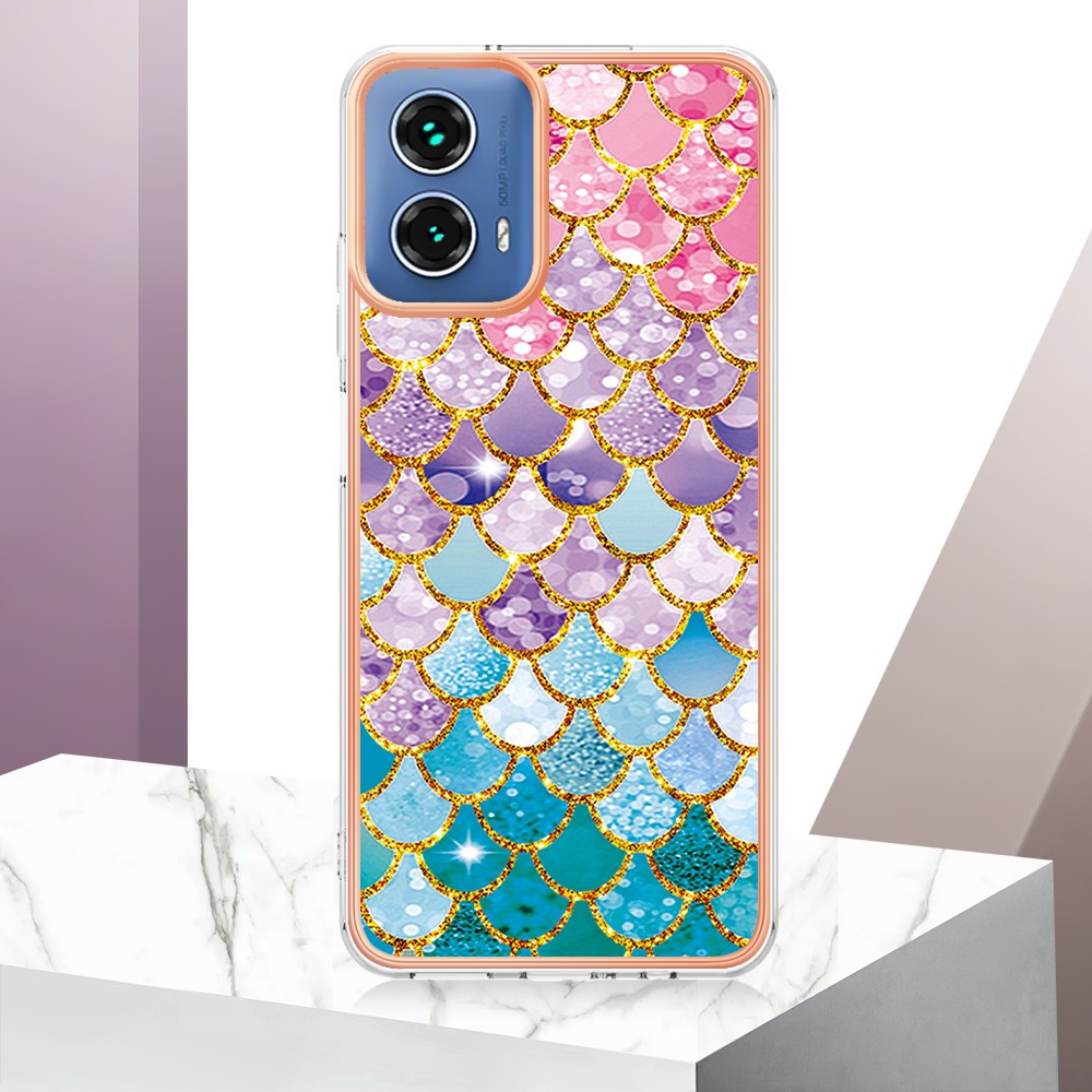 [เครื่องชั่งสีสันสดใส] เหมาะสําหรับ MOTO G34 G84 G54 G14 G13 G53 G23 เคสโทรศัพท์ 2.0MM หนา TPU Soft 