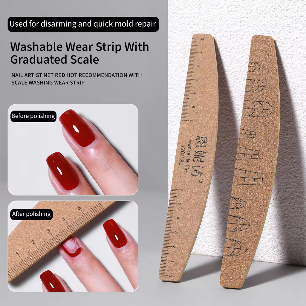 ANNIES ล้างทําความสะอาดได้แถบถูทนต่อการสึกหรอทนทานซ่อมฟองน้ําไฟล์ขัดเล็บไฟล์สองด้านถูทราย S