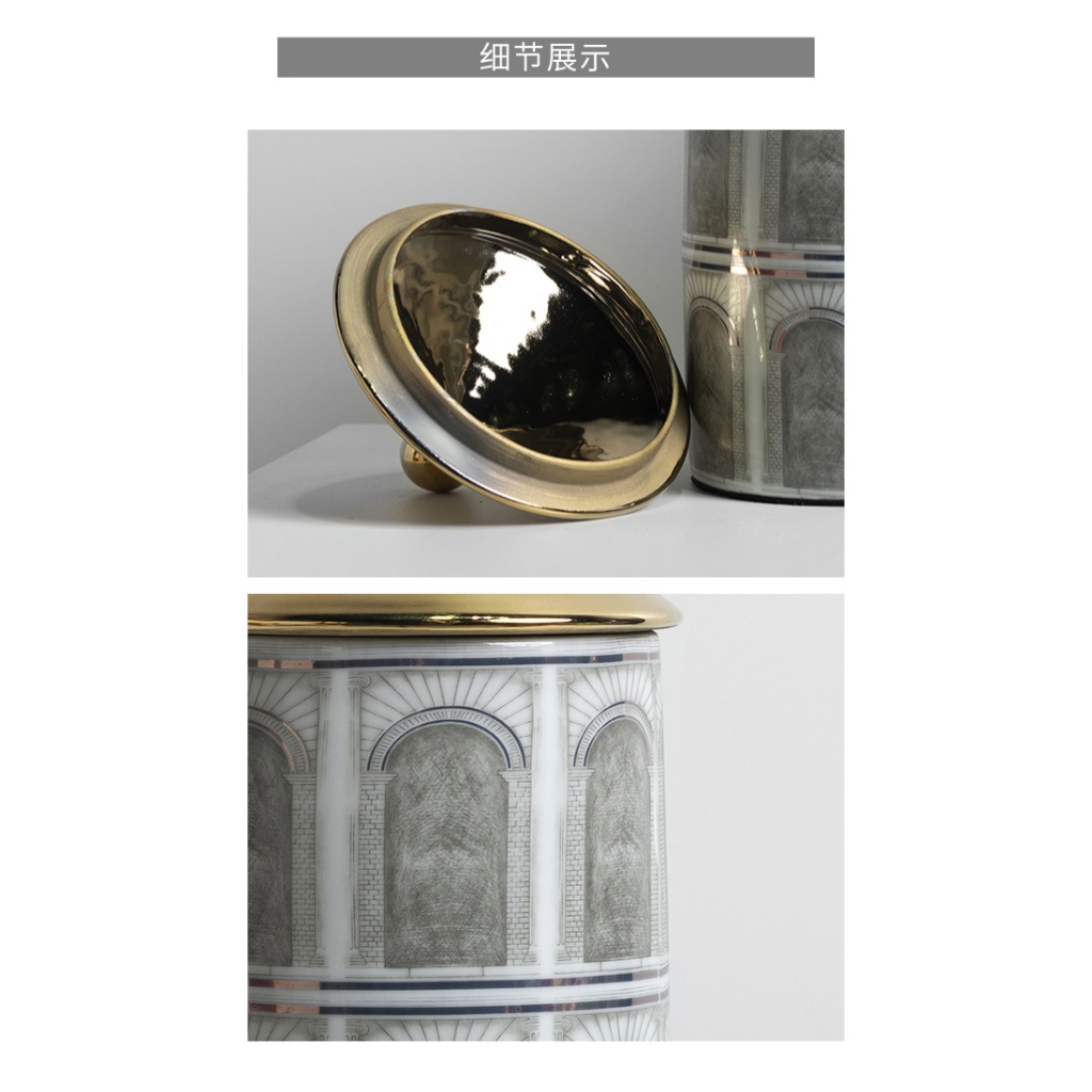 Dnnni ARTDECO โถเก็บของ ห้องโมเดลโรงแรมเซรามิก ตู้วางทีวีในบ้าน โต๊ะน้ําชา  ปิดของตกแต่งห้องนั่งเล่น - รูปที่ 4