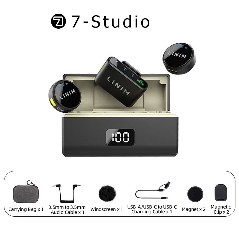 Linim M8 ไมโครโฟนไร้สายเสียงบันทึกวิดีโอไมโครโฟนสําหรับ Type-C และ IOS กล้อง Live Vlogging ไมโครโฟนแ
