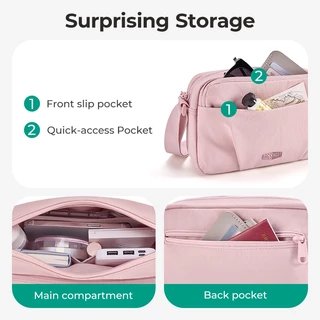 BAGSMART กระเป๋าสะพายข้างผู้หญิง Crossbody Bag ปรับสายได้ มีหลายช่อง น้ำหนักเบา ทรงพัฟฟี่ สำหรับใช้ประจำวันและเดินทาง