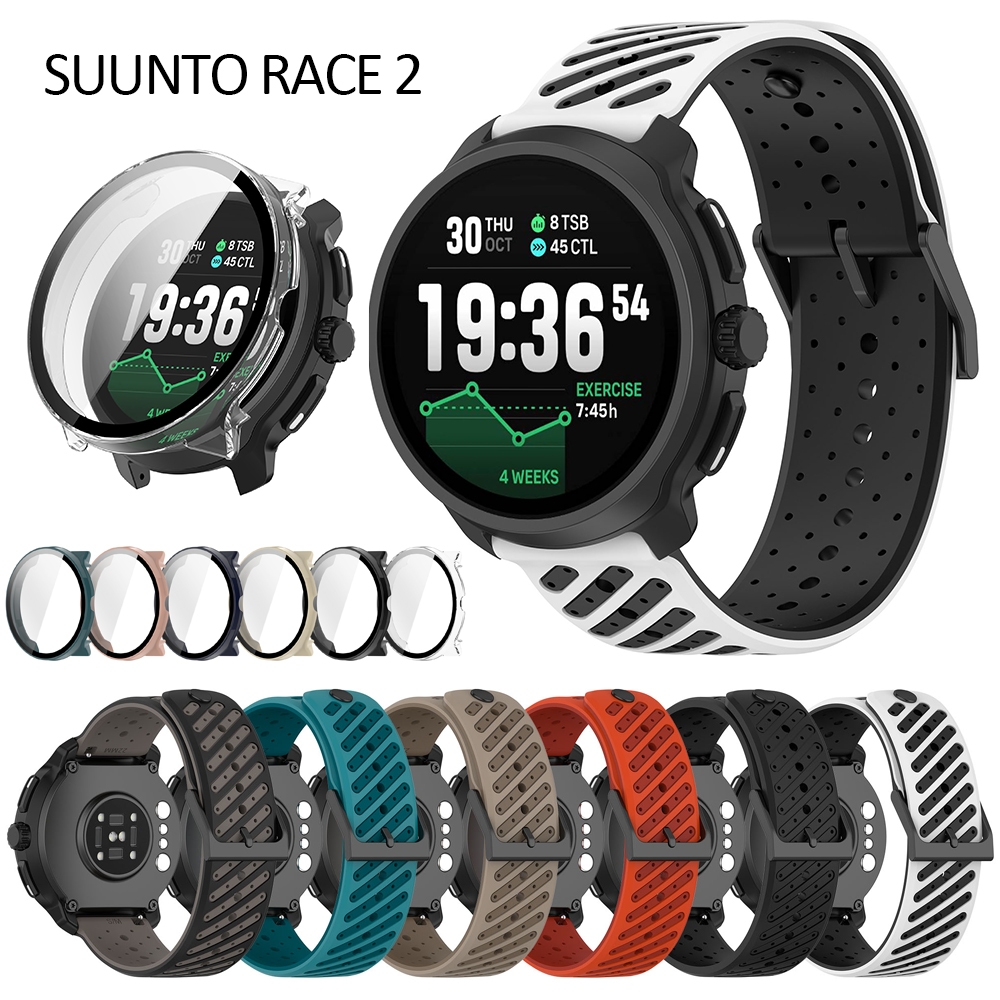 Suunto RACE 2 strap case กระจกนิรภัยป้องกันหน้าจอคลุมทั้งหมดกรณี smart watch band strap