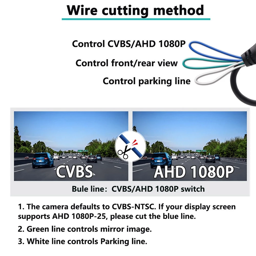 กล้องสํารอง HD Reverse Cam สําหรับรถยนต์, Universal ด้านหลังดู Night Vision กล้องที่จอดรถ, มุมปรับติดตั้งง่ายรถ Ca thumbnail 3