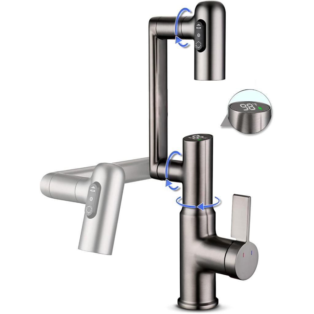 DDhome ก๊อกน้ําในห้องน้ําอุณหภูมิอัจฉริยะ,ก๊อกน้ําในห้องน้ําแบบด้ามเดียว,ก๊อกน้ําอ่างล้างจานในห้องน้