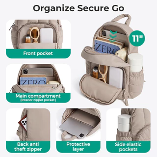 BAGSMART กระเป๋าเป้ Mini Daypack น้ำหนักเบาทองกันน้ำ เหมาะสำหรับการเดินทาง งาน และการศึกษา