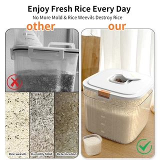 iETH ลังเก็บข้าวสาร กันชื้นกันแมลงแน่นอน! 5kg/10kg ฝาปิดหลายชั้น กดเปิดใช้ง่าย วัสดุปลอดภัย ส่งฟรี