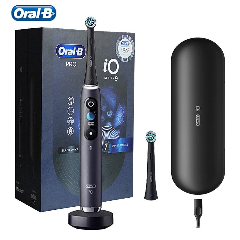 แปรงสีฟันไฟฟ้า Oral-B iO Series iO9 Onyx Ultimate Clean พร้อมเคสชาร์จสําหรับเดินทาง