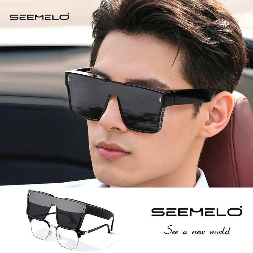 SEEMELO เซเมโล แว่นกันแดดรุ่นใหญ่ โพลาไรซ์ ลดแสงสะท้อน UV สำหรับการเดินทาง