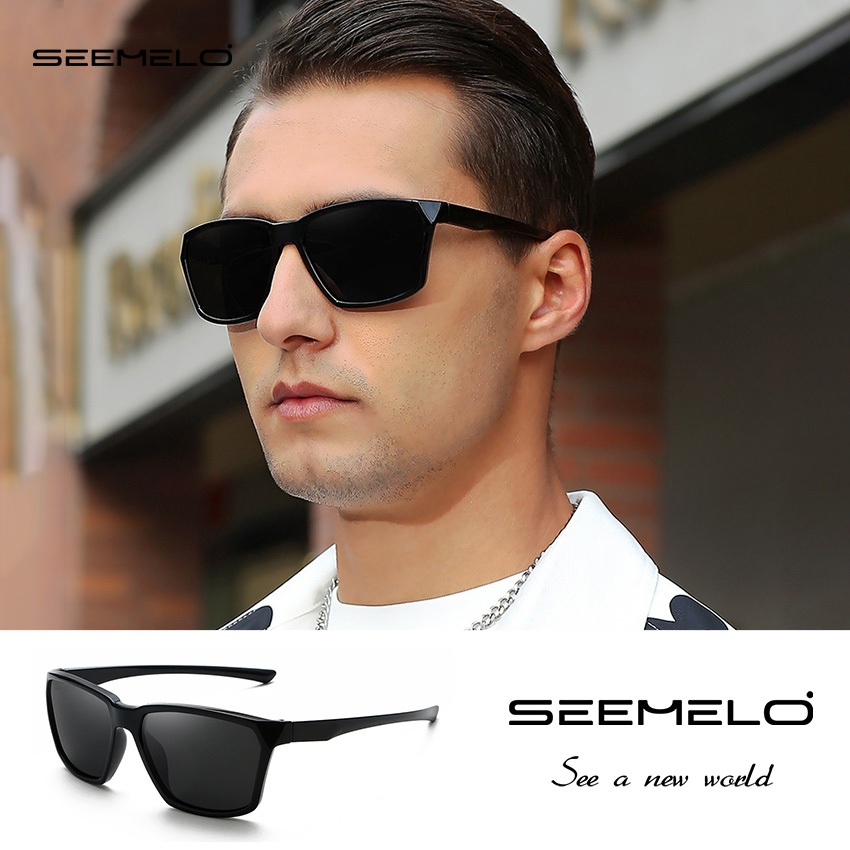 SEEMELO แว่นกันแดดเซเมโลสำหรับผู้ชาย ออกแบบย้อนยุค ปรับสีตามสภาพแสง UV400 ป้องกันรังสี UVA/UVB พร้อมเลนส์โพลาไรซ์ลดแสงสะท้อน