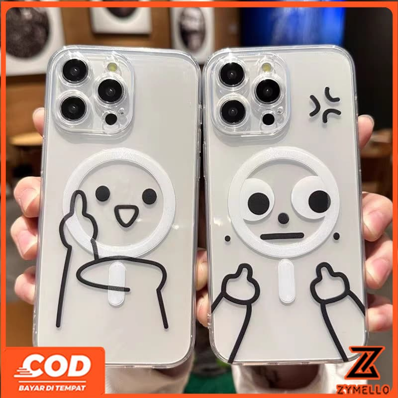เหมาะสําหรับ OPPO Reno14F Reno14 Pro Reno 13F Reno13Pro Reno12 F Reno 11F Reno10 Reno8Z Reno7Z Reno8T Reno5 Reno4 Reno6z การ์ตูนตลกรูปแบบแม่เหล็กกันกระแทกโทรศัพท์มือถือTPU