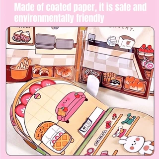 หนังสือของเล่น รูปการ์ตูนวาฟเฟิล ขนมปัง ไก่ทอด ขนมขบเคี้ยว แฮนด์เมด DIY สําหรับเด็ก ของเล่นบีบสกุชชี่ หนังสือเด็กพัฒนาทักษะเด็ก