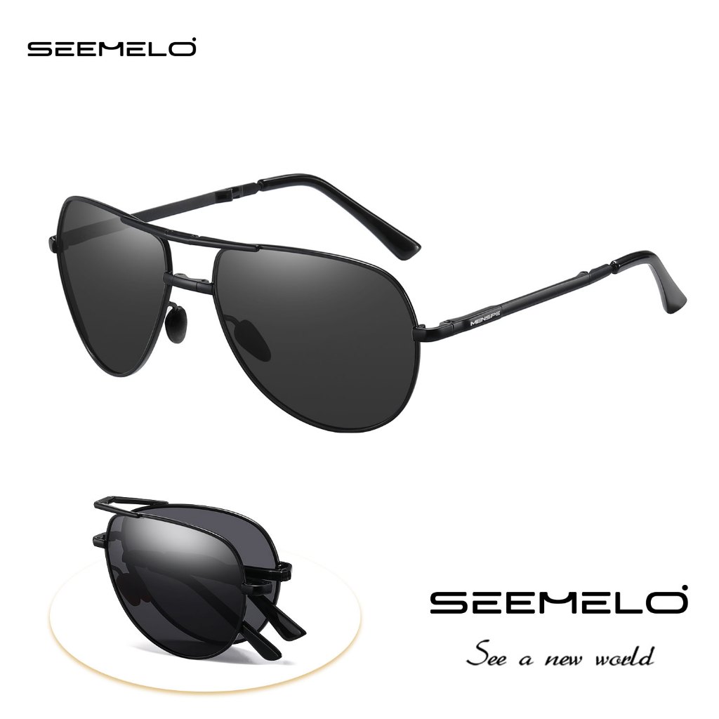 SEEMELO แว่นตากันแดดพับเก็บได้ ปรับแสงอัตโนมัติ ลดแสงสะท้อน เหมาะสำหรับทุกคน ใช้ในการขับรถ ตกปลา และช้อปปิ้ง