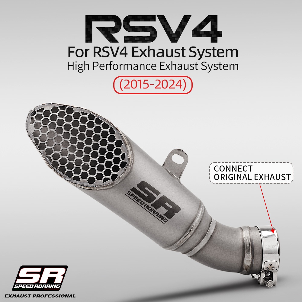 สําหรับ RSV4 2015-2024 รถจักรยานยนต์ไทเทเนียม Slip บนสายท่อไอเสียพร้อมสุทธิ Escape Racing Line