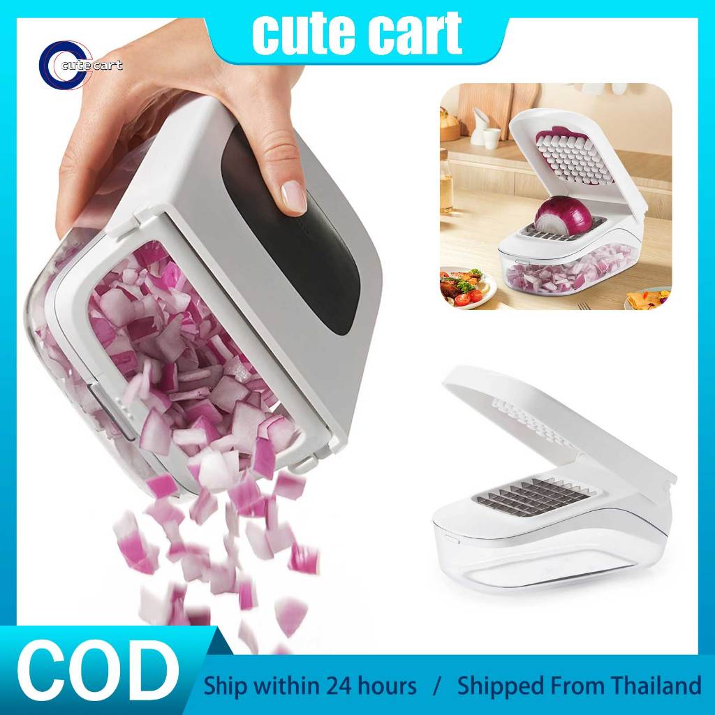 เครื่องตัดผัก Chopper คอนเทนเนอร์มัลติฟังก์ชั่น Dicer มือสําหรับผัก, ผลไม้, มะเขือเทศ, มันฝรั่ง, สลัด, เครื่องทําสลัดไม้และเครื่องมือผัก