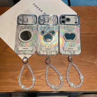 เคสโทรศัพท์กระจกแต่งหน้าชื่อแบบกําหนดเองใหม่เหมาะสําหรับเคสไอโฟน17 pro max 14 13 15 16 pro max air casing