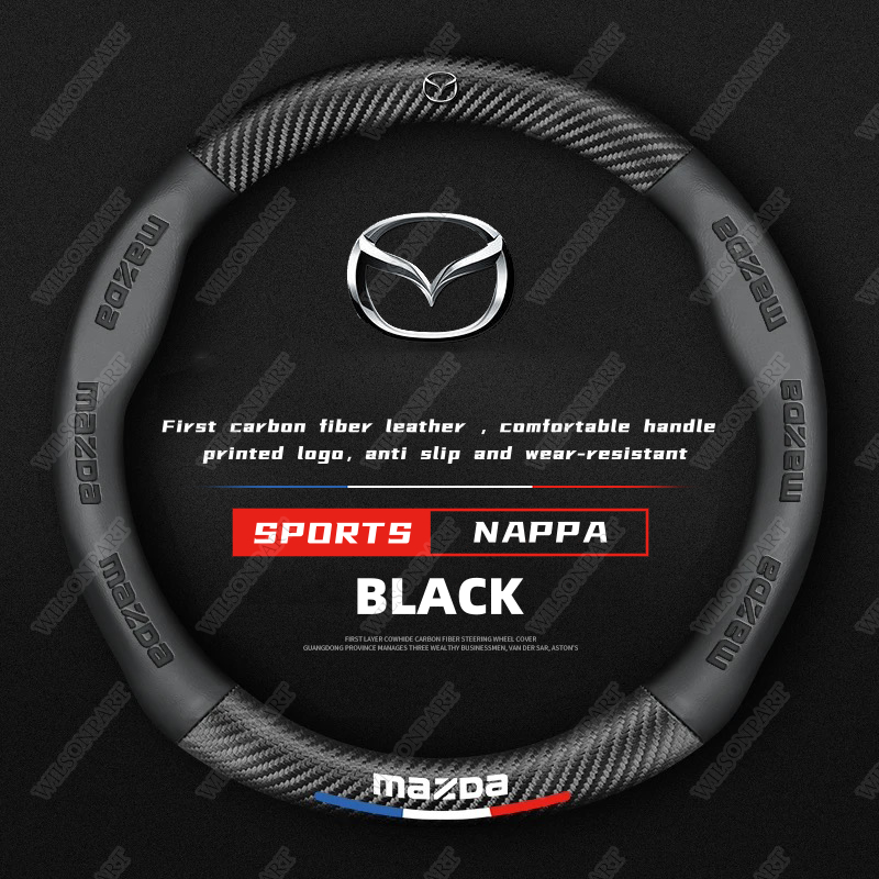 สําหรับ MAZDA ที่หุ้มพวงมาลัยต้นฉบับ | Perfect Fit สําหรับ CX-5, CX-3, Mazda2, Mazda3, CX-30 | กันลื่นและสัมผัสนุ่ม | ติดตั้งง่าย | อุปกรณ์ตกแต่งรถยนต์