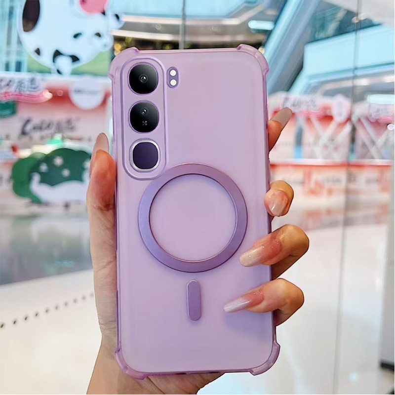 สําหรับ VIVO Y31 Y21D 4G 5G 2025 เคสโทรศัพท์แม่เหล็กดูดสกปรก Ultra-thin Ice Mist Frosted ใหม่ Ice Fog การกระจายความร้อนปลอกโทรศัพท์
