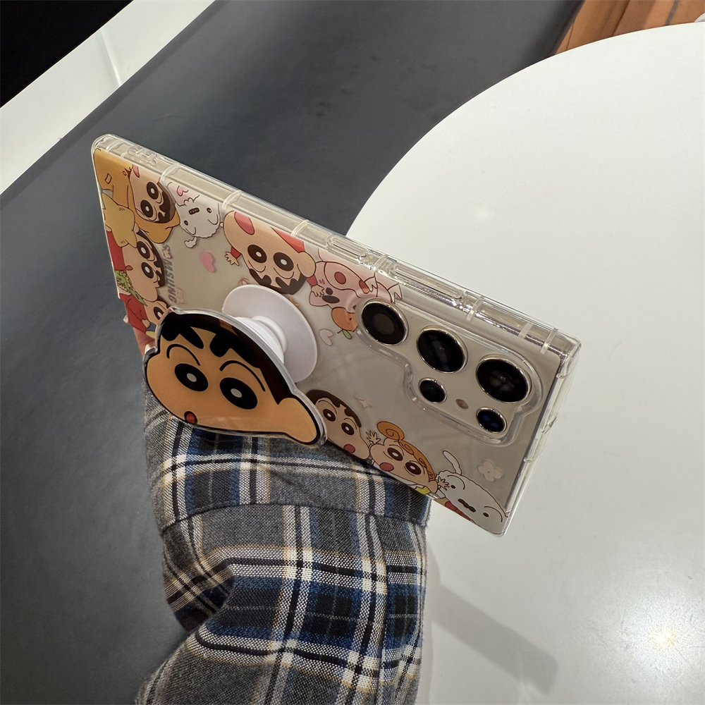 การ์ตูน น่ารัก เพื่อนที่ดี เครยอนชินจัง วงเล็บ เคส Samsung Galaxy S25FE S25 Ultra S24FE S24 Ultra S23FE S22 S23 Ultra S21FE S22 S21 S23 S24 S25 Plus + S21Ultra S20FE Note20 Ultra Note10 Plus Lite Case โปร่งใส การป้องกันการล้ม เคสโทรศัพท์ซัมซุง