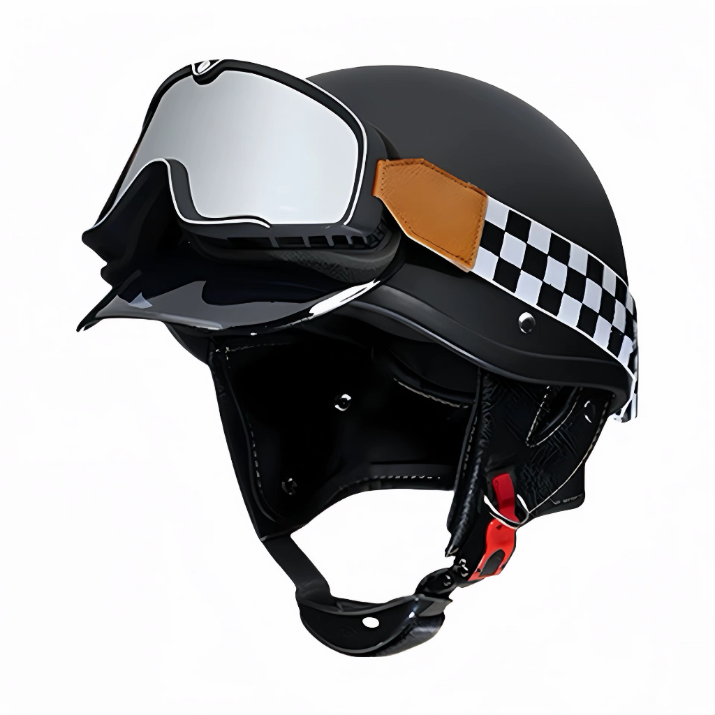 หมวกกันน็อคมอเตอร์ไซค์ย้อนยุค ครึ่งหมวก สมัยเก่า สําหรับผู้ชายและผู้หญิง