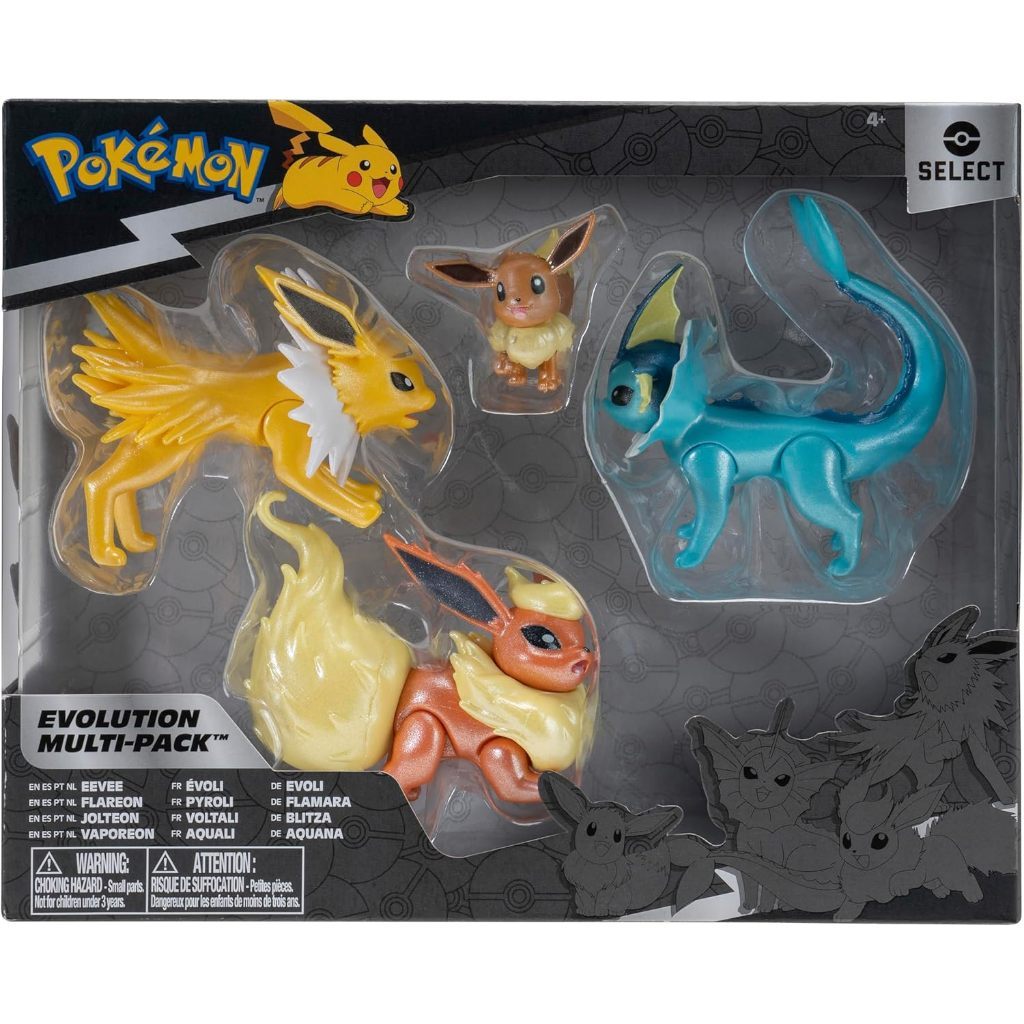 Pokemon โปเกมอน (Pocket Monsters)  Select Eevee Evolution Set-Combat Doll, Eevee，สะสมตุ๊กตา, ของเล่น