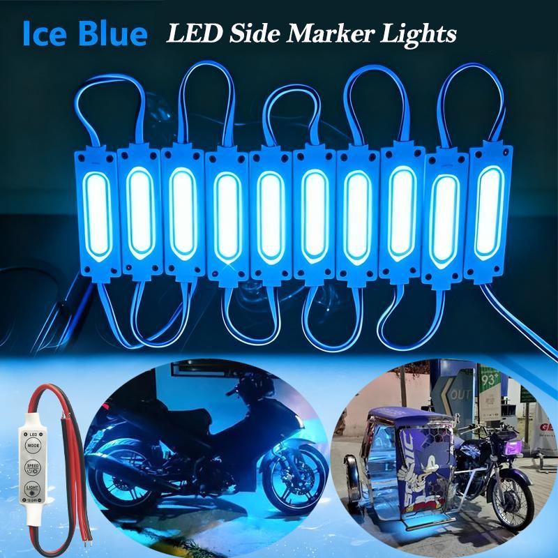 12V 24V 6Leds โมดูลกันน้ําคําเตือนรถจักรยานยนต์พร้อมตัวควบคุม 3Key เพื่อเพิ่มโหมดแสงและแสง, รถบรรทุกวิ่งคําเตือนโคมไฟคิ้ว Strobe ไฟตกแต่ง