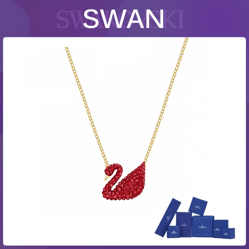 ICONIC SWAN Series Classic Red SWAN สร้อยคอแฟชั่นจี้คริสตัลหรูหรา