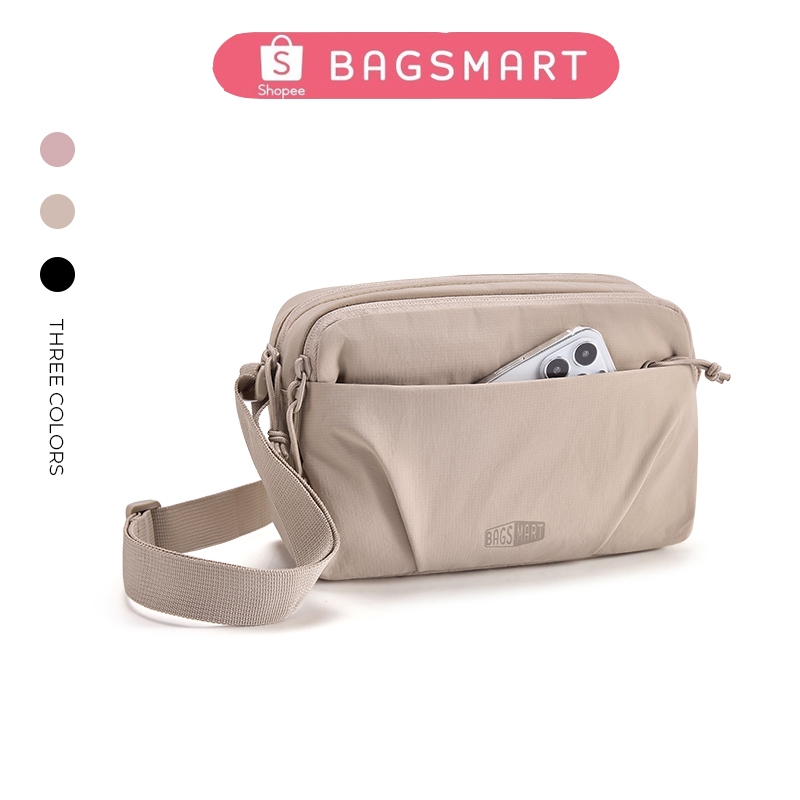 BAGSMART แฟชั่น Crossbody Bag กระเป๋าสลิงไหล่น้ำหนักเบากระเป๋าสี่เหลี่ยมกันน้ำสำหรับผู้หญิง