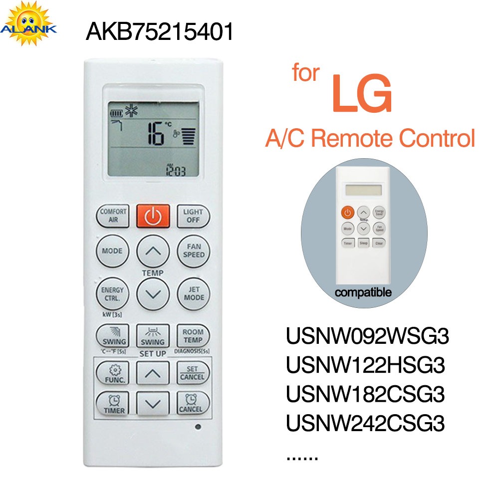ALANK LG Aircon Remote รีโมทแอร์ แอลจี LG Inverter รุ่น AKB74955604 AKB75215401 มีปุ่มกลางสีแดง ปุ่มซ้ายCOMFORT AIR/ปุ่มขวาLIGHT OFF