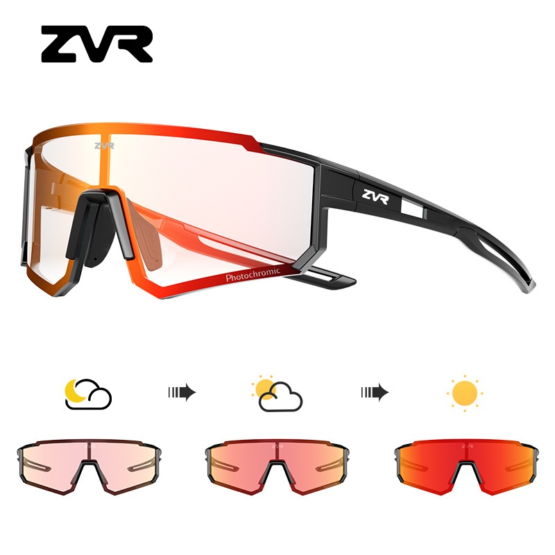 ZVR แว่นตากันแดด-photochromic สำหรับการขี่จักรยานและกิจกรรมกลางแจ้ง ป้องกัน UV400 เหมาะสำหรับทั้งชายและหญิง