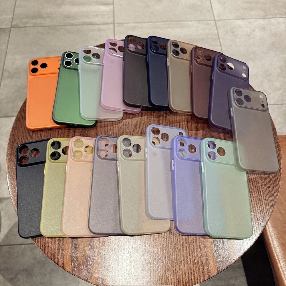 0.3 มม.Super Thin Soft เคสโทรศัพท์สําหรับ iPhone 17 Pro Max Air 3D ปุ่มด้านข้าง 18 สีตัวเลือก