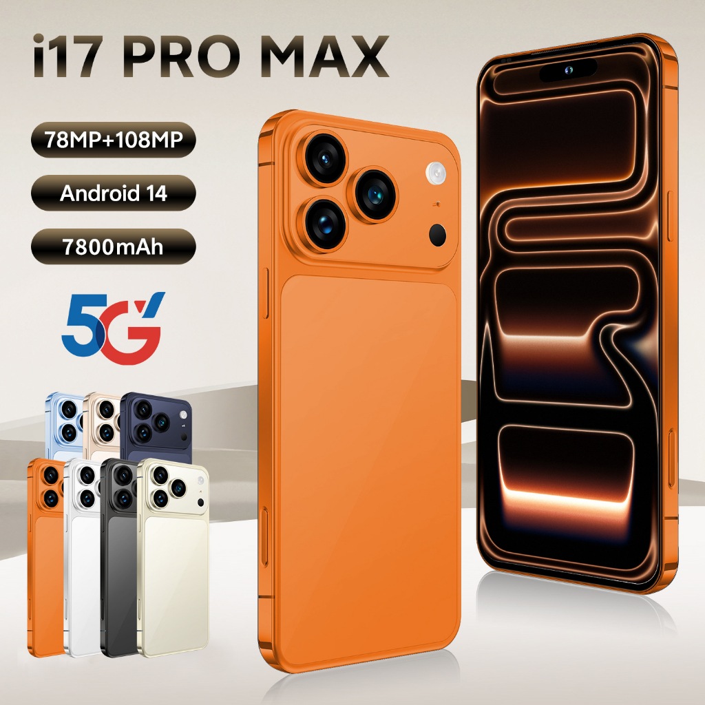 2025 ใหม่ i17 Promax สมาร์ทโฟน Android Dual SIM 16GB+1TB สมาร์ทโฟน Global Edition 7.3 นิ้ว
