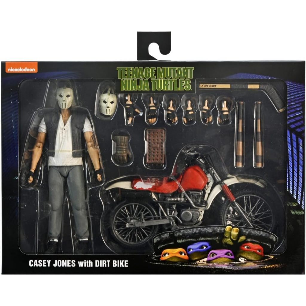 NECA - Teenage Mutant Ninja Turtles Casey Jones Action Figure with Dirtbike, Accessoriesฟิกเกอร์แอ็ค